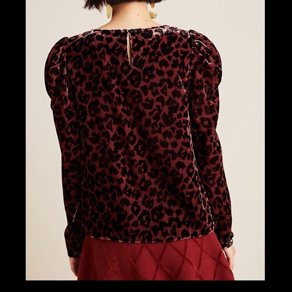 NWT Dolan  leopard print velvet blouse - Picture 5 of 8